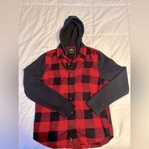 Hollister Buffalo Check Hooded Button Down Jacket